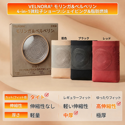 🎉🎁公式ブランドショップ | 𝐕𝐄𝐋𝐍𝐎𝐑𝐀® 2026 モリンガ＆ベルベリン 4-in-1 マイクロ粒子ボディスカルプト＆脂肪燃焼ショートパンツ